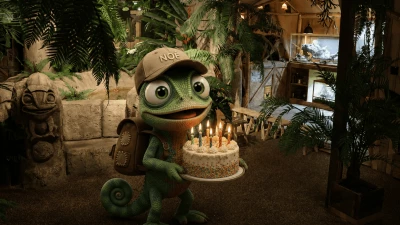 Noé avec un gateau d'anniversaire