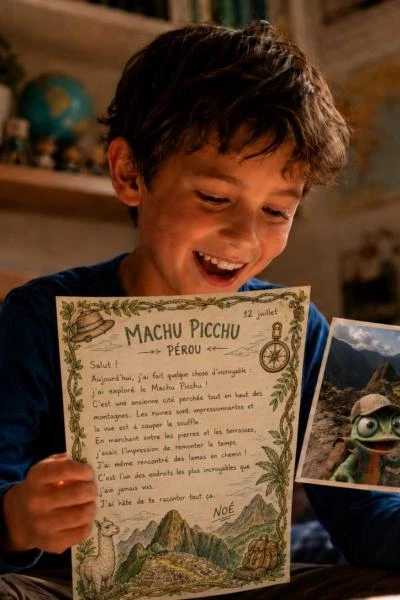 Lecture d'un enfant d'une lettre