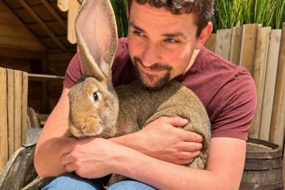Adulte avec lapin