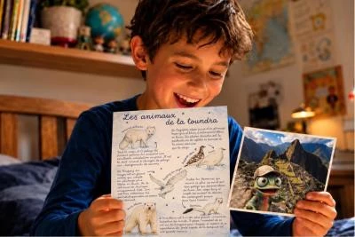 Lecture d'un enfant d'une lettre