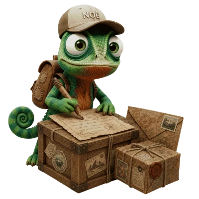 Noé qui écrit un courrier